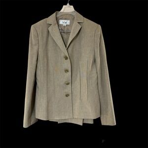 Le Suit Pant Suit Size 6 2PC Beige NWT Business Preppy City Retail $200‎